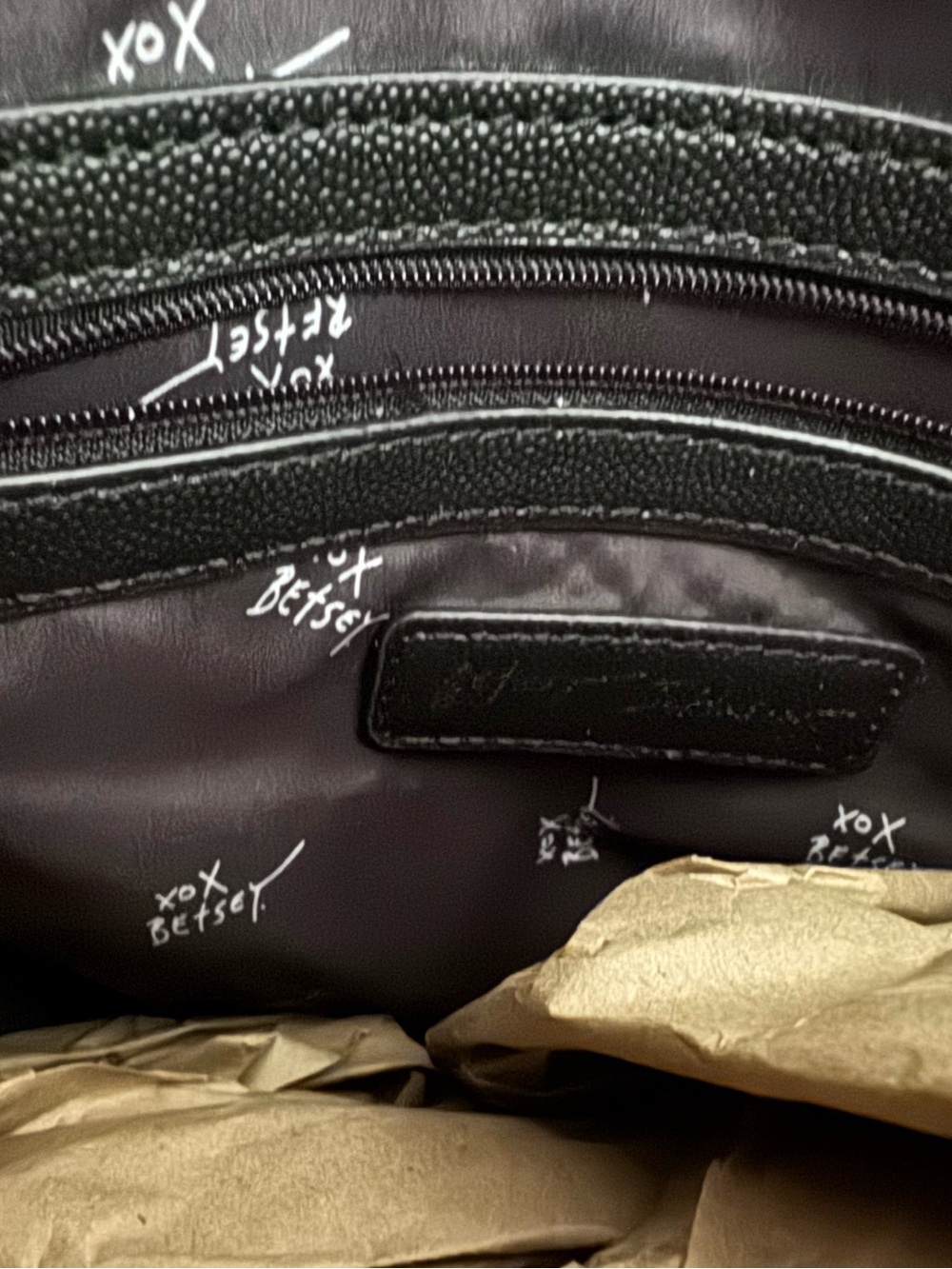 Betsey Johnson Black Scalloped Tote with Chain-Strap Detail - Picture 2 of 8